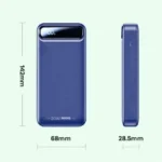 Remax RPP-521 Chinen Series 20000mAh Power Bank available in sleek dark navy blue and clean white variants showing its crisp digital LED percentage mirror display on the front face