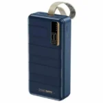 Remax RPP-506 Noah Series 30000mAh Power Bank official blue retail packaging box highlighting its PD 20W and QC 22.5W fast charging compliance and sleek design profiles