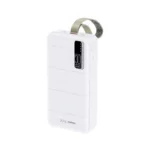 Remax RPP-506 Noah Series 30000mAh Power Bank official blue retail packaging box highlighting its PD 20W and QC 22.5W fast charging compliance and sleek design profiles