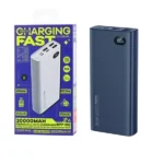 Remax RPP-292 Gallop Series 20000mAh Power Bank in clean white structural casing showcasing its minimal build, side power button, and small oval digital LED percentage screen on the front face