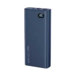 Remax RPP-292 Gallop Series 20000mAh Power Bank in clean white structural casing showcasing its minimal build, side power button, and small oval digital LED percentage screen on the front face