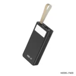 Geeoo P430 22.5W 20000mAh Power Bank featuring a premium compact portable external battery block with an integrated multi-cable layout, a bright built-in emergency LED lamp, and a clean numeric digital power percentage display