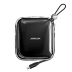 Joyroom JR-L003 Jelly Series Type-C Power Bank featuring a premium compact 10000mAh portable external battery block with an integrated see-through transparent housing frame and a durable built-in lanyard output cable