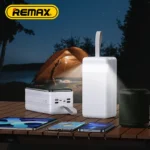 Remax RPP-291 Chinen Series 80000mAh Fast Charging Power Bank featuring a massive premium white block casing with a multi-port output array, an embedded high-brightness emergency LED flashlight, a built-in travel lanyard, and a precise numeric digital LED power display window