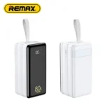 Remax RPP-291 Chinen Series 80000mAh Fast Charging Power Bank featuring a massive premium white block casing with a multi-port output array, an embedded high-brightness emergency LED flashlight, a built-in travel lanyard, and a precise numeric digital LED power display window