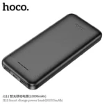 Hoco J111 Smart Charge 10000mAh power bank packaging showing both white and black slim matte body options with distinct indicators