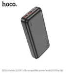 HOCO J101 Power Bank premium high capacity heavy duty 10000mAh portable 22.5W fast charging smartphone external backup block battery showing clean Black housing body layout with LED indicators view]