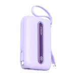 Joyroom JR-L012 Plus Power Bank premium high capacity heavy duty 20000mAh portable 22.5W fast charging smartphone external backup block battery showing clean Pastel Purple housing body layout with mirror display view]