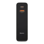 Baseus Power Station 2 Power Bank premium high capacity heavy duty 10000mAh portable 20W fast charging wall adapter external backup block battery showing clean Black housing body layout with foldable CN plug view]