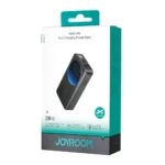 Joyroom JR-PBF01 Power Bank premium high capacity heavy duty 10000mAh portable 30W fast charging smartphone external backup block battery showing clean Dark Gray housing body layout with circular digital display view]