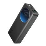 Joyroom JR-PBF01 Power Bank premium high capacity heavy duty 10000mAh portable 30W fast charging smartphone external backup block battery showing clean Dark Gray housing body layout with circular digital display view]