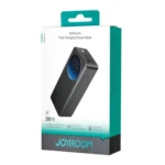 Joyroom JR-PBF03 Power Bank premium high capacity heavy duty 30000mAh portable 30W fast charging smartphone external backup block battery showing clean Dark Gray housing body layout with emergency flashlight and circular digital display view]