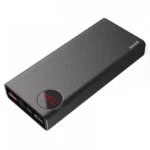 Baseus Adaman 40000mAh Power Bank premium high capacity heavy duty 40000mAh portable 22.5W fast charging smartphone external backup block battery showing clean Black housing body layout with red circular digital display view]
