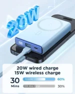 Joyroom JR-PBM01 20W Magnetic Wireless 10000mAh Power Bank with Built-in Cable & Kickstand - Image 4