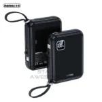 Remax RPP-579 Power Bank premium high capacity heavy duty 10000mAh portable 22.5W fast charging smartphone external backup block battery showing clean Black housing body layout with digital display view]
