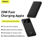 Baseus Bipow PPDML-L01 Digital Display 10000mAh 20W Fast Charging Power Bank - Black - Image 2