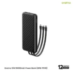 Oraimo Slice Link OPB-P5101 premium high capacity 12w fast charging ultra slim portable travel power bank featuring three built-in output cables discrete led dot battery indicators rugged textured non-slip outer casing shell and anifast smart charging chip identification view]