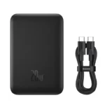Baseus 20W MagSafe 10000mAh premium high capacity magnetic wireless fast charge power bank with 15w wireless charging pad 20w power delivery type-c input output interface high density polymer cell matrix and smart led digital percentage display mirror screen view]