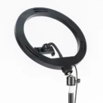 Havit ST7026 RGB Ring Light with Tripod Price in BD - Front view of Havit ST7026 RGB LED ring light displaying colorful lighting effects mounted on tripod