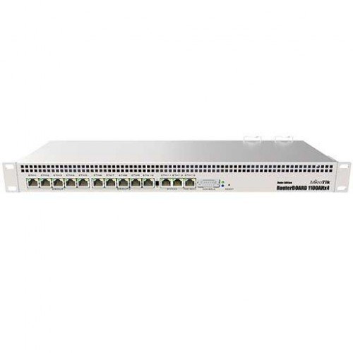 MikroTik RB1100AHx4 Dude Edition 13x Gigabit Ethernet Router Price in BD - 1U rackmount router with 13 gigabit ethernet ports and SATA expansion