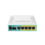 MikroTik RB960PGS hEX PoE 5 Port Gigabit Router Price in BD - Compact white router with PoE ethernet ports