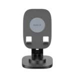 Havit ST7164 Phone Holder Price in BD - Front view of sleek black Havit ST7164 foldable desktop phone holder