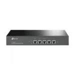 TP-Link TL-R480T+ 5-Port Multi-WAN Load Balance Broadband Router in black steel metal design featuring multiple ethernet ports