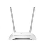 TP-Link TL-WR845N 300Mbps Wireless Wi-Fi Router in white design featuring triple 5dBi high-gain antennas and ethernet ports