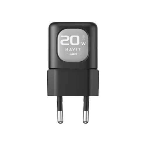 Havit UC220 20W Dual Port Charger Adapter Price in BD - Front view of white Havit UC220 20W dual port fast charger adapter