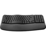 Logitech Wave Keys Wireless Ergonomic Keyboard with Cushioned Palm Rest - Graphite - Image 2