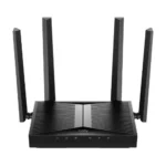 Cudy WR3600 BE3600 Gigabit Dual-Band Wi-Fi 7 router in modern matte finish showing external high-gain antennas, multi-gigabit ports, and status LED indicator
