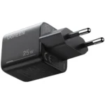 UGREEN 25874 Nexode Pro 100W GaN Fast Charger Set EU with dark gray 3-port wall block and black Type-C cable on a clean white background