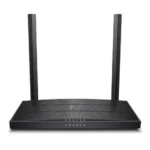 TP-Link XC220-G3v AC1200 Wireless VoIP GPON Router Price in BD - Front view of white dual-band fiber router with two external antennas and VoIP port