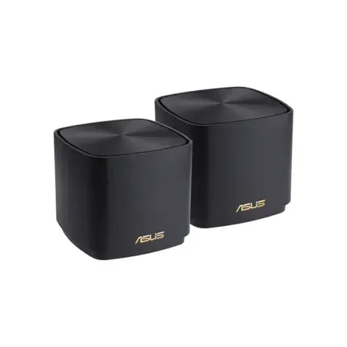 Asus ZenWiFi XD5 AX3000 Dual-Band Wi-Fi 6 Mesh Router 2-pack showing two sleek white compact cylindrical units designed for seamless whole-home network coverage