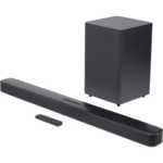 JBL Bar 2.1 Deep Bass 2.1 Channel Soundbar with Wireless Subwoofer Price in BD - Premium black soundbar and wireless subwoofer audio system.