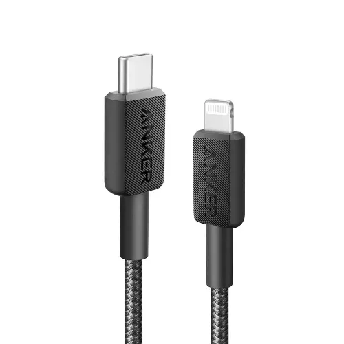 Anker 322 USB-C to Lightning Cable (3ft Braided) - Black