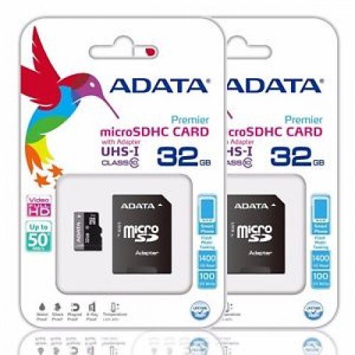 Adata 32GB Micro SD Class-10 UHS-I Memory Card With Adapter Price in BD - Black micro SDHC card with full-size SD adapter