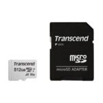 Transcend 512GB 300S UHS-I microSDXC U3A1 Memory Card with Adapter TS512GUSD300S-A