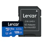 Lexar High-Performance 633x 128GB MicroSDXC UHS-I Memory Card with Adapter LSDMI128BB633A