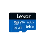 Lexar High-Performance 633x 64GB MicroSDXC UHS-I Memory Card with Adapter LSDMI64GBB633A