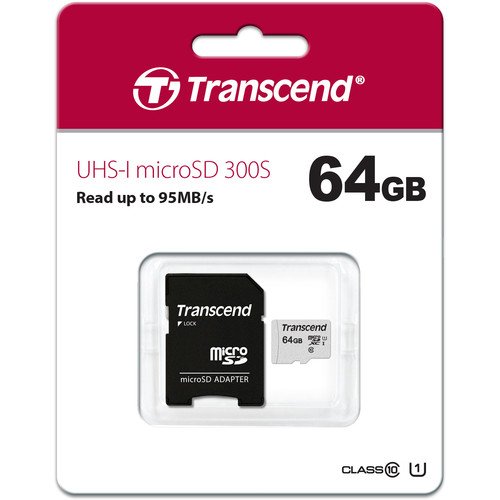 64gb-1-500x500 Transcend 64GB Micro SD UHS-I U1 Memory Card with Adapter TS64GUSD300S-A
