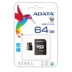 Adata 64GB Micro SD Class-10 UHS-I Memory Card With Adapter Price in BD - Black micro SDXC card with full-size SD adapter