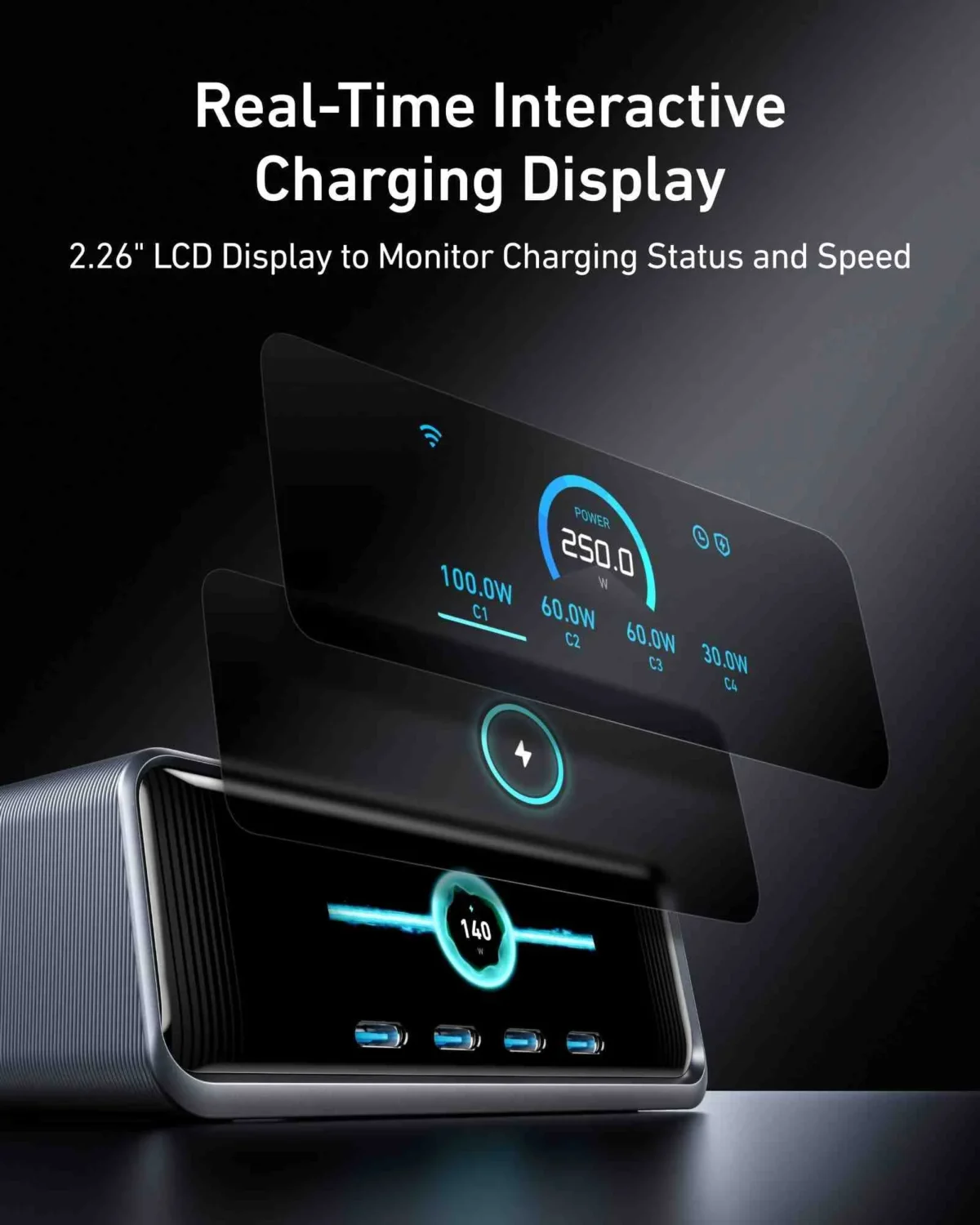 Anker Prime Charger (250W, 6 Ports, GaNPrime)- Silver - Image 5