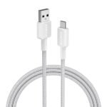 Anker 322 USB-A to USB-C Cable 3ft Braided White