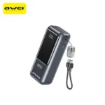 Awei PA-99 10000mAh Portable Fast Charging Power Bank Price in Bangladesh - Ultra-compact mini charger with built-in detachable Type-C cable