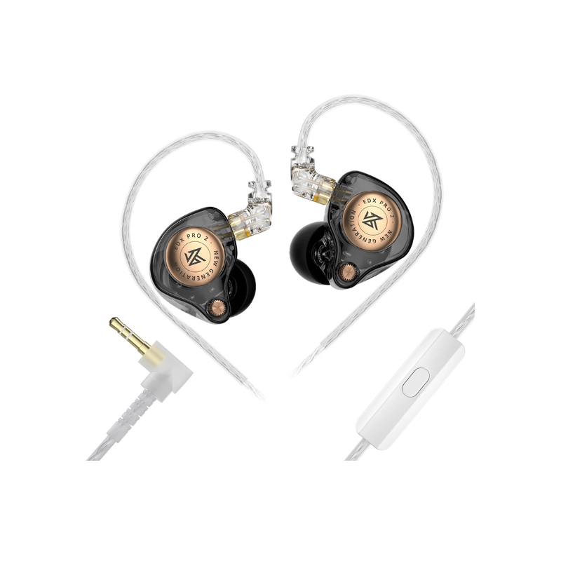 KZ EDX Pro 2 High-Performance Dynamic In-Ear Monitor Earphone Black Original