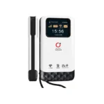 OLAX M200 GOMATE SIM Supported 4G Pocket Wi-Fi Router with Power Bank Price in BD - Portable white 4G LTE hotspot featuring a smart LCD display and power bank functionality