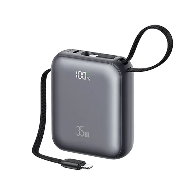 USAMS 35W PD 10000mAh Power Bank Price in Bangladesh - Compact portable charger with transparent cyberpunk design and fast charging