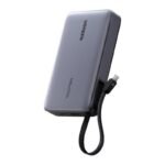 UGREEN PB551 Nexode 145W 20000mAh Power Bank with Built-in Cable Price in Bangladesh - Grey high-power portable laptop charger with digital display
