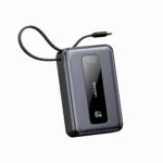 USAMS CD243 65W 20000mAh Fast Charging Power Bank Price in Bangladesh - High-capacity laptop power bank with built-in cable and LED display